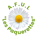 Logo de l’AFUL Les Pâquerettes avec une fleur en illustration